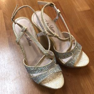Bella Luna platform shoes with champagne sequins